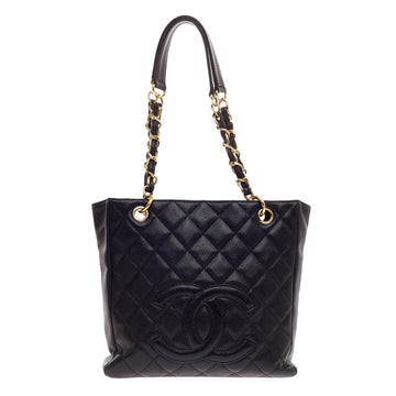 Chanel Petite Shopping Tote Quilted Caviar