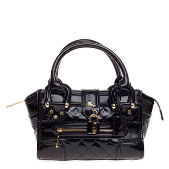 Burberry Manor Bag Quilted Patent Mini