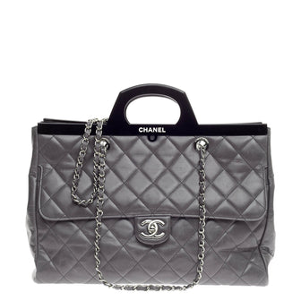 Chanel CC Delivery Tote Quilted Glazed Calfskin Large