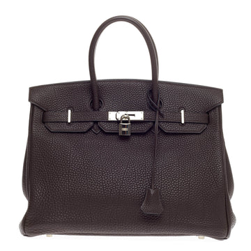 Hermes Birkin Chocolate Togo with Palladium Hardware 35