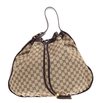 Gucci Interlocking Icon Drawstring Hobo GG Canvas