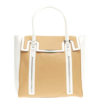 Tiffany & Co. Zip Detail Flap Tote Leather
