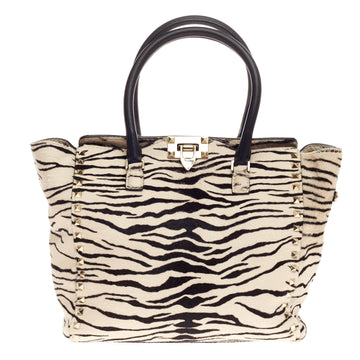 Valentino Rockstud Tote Calf Hair Small
