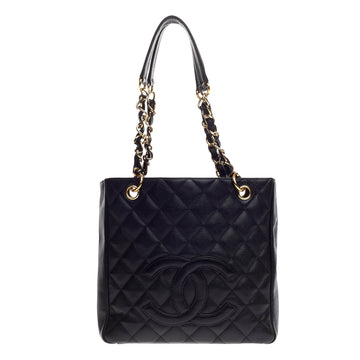 Chanel Petite Shopping Tote Quilted Caviar