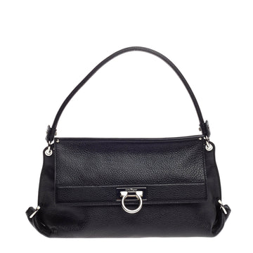 Salvatore Ferragamo Gancio Flap Shoulder Bag Leather