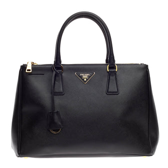 Prada Double Zip Lux Tote Saffiano Leather Medium