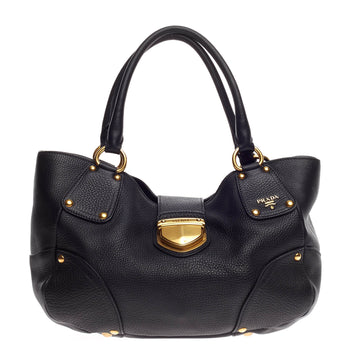 Prada Pushlock Tote Vitello Daino Medium