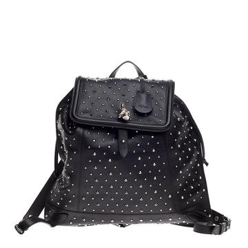 Alexander McQueen Skull Padlock Backpack Studded Leather Large