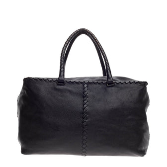 Bottega Veneta Brick Bag Leather with Intrecciato Detail Large