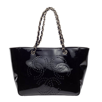 Chanel Triple CC Tote Perforated Patent Large