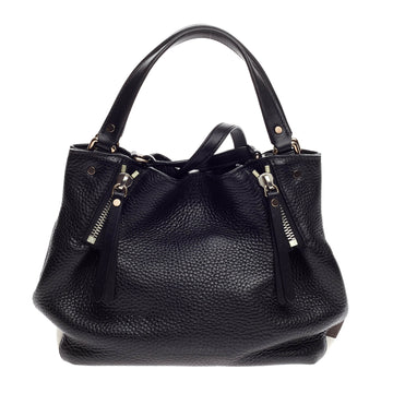 Burberry Maidstone Tote Leather and House Check Canvas Medium