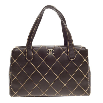 Chanel Surpique Compartment Tote Quilted Leather Medium
