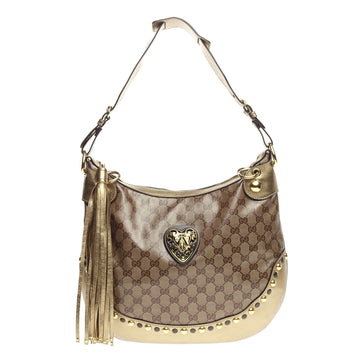 Gucci Babouska Heart Hobo GG Coated Canvas Large