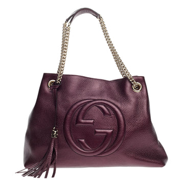 Gucci Soho Shoulder Bag Chain Strap Leather Medium