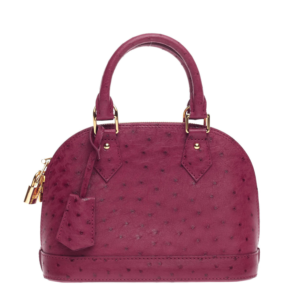 Louis Vuitton Chili Red Ostrich Alma BB Bag. Very Good Condition., Lot  #58095