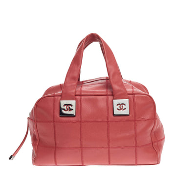 Chanel Square Stitch Bowler Quilted Caviar Medium