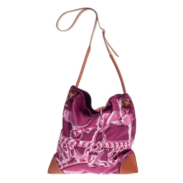 Hermes Silky City Printed Silk and Leather PM