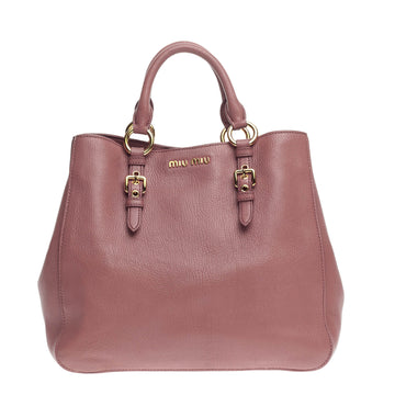 Miu Miu Madras Convertible Tote Leather Large