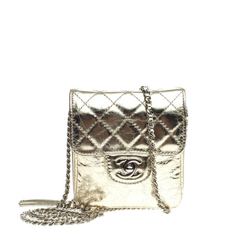 Chanel Wallet on Chain Flap Quilted Metallic Calfskin Mini