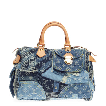 Louis Vuitton Limited Edition Patchwork Speedy Denim 30