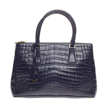 Prada Double Zip Tote Crocodile Small