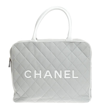 Chanel Logo Bowler Quilted Canvas Large