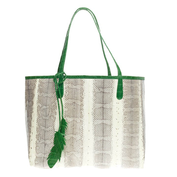 Nancy Gonzalez Feather Tote Python East West