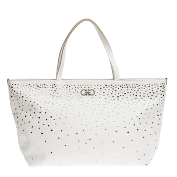 Salvatore Ferragamo Bice Tote Studded Leather