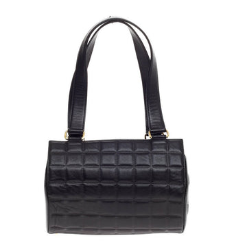 Chanel Chocolate Bar Barrel Bag Quilted Leather Small