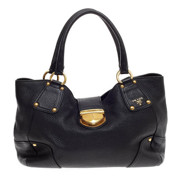 Prada Pushlock Tote Vitello Daino Medium