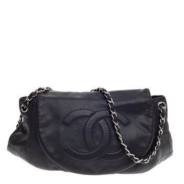 Chanel Timeless Half Moon Flap Caviar Large