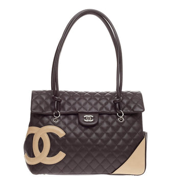 Chanel Cambon Flap Tote Quilted Leather Large