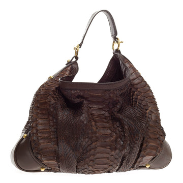 Gucci Jockey Hobo Python Large