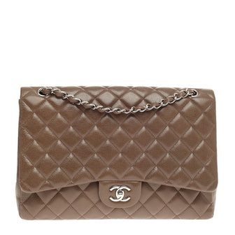 Chanel Classic Single Flap Quilted Caviar Maxi