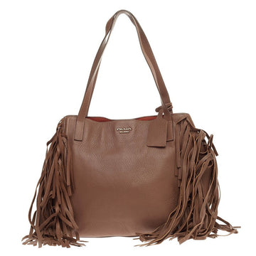 Prada Fringe Tote Cervo Leather Large