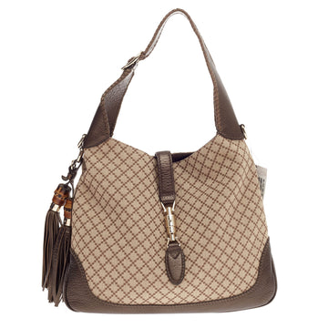 Gucci New Jackie Diamante Canvas Medium