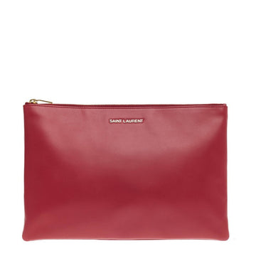 Saint Laurent Letters Zip Clutch Leather Large