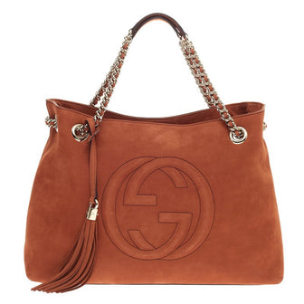 Gucci Soho Shoulder Bag Chain Strap Nubuck Medium