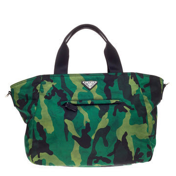 Prada Convertible Camouflage Pocket Tote Tessuto Large