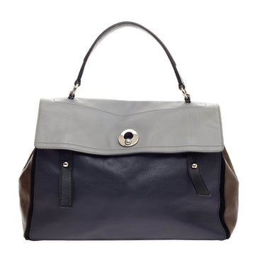 Saint Laurent Bicolor Muse Two Shoulder Bag Leather Large