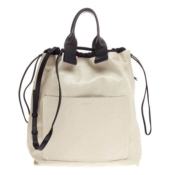 Lanvin Expandable Pocket Convertible Tote Leather Large