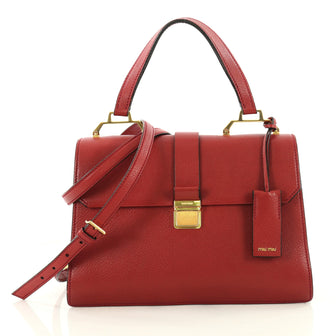 Miu miu madras discount bicolore top handle bag