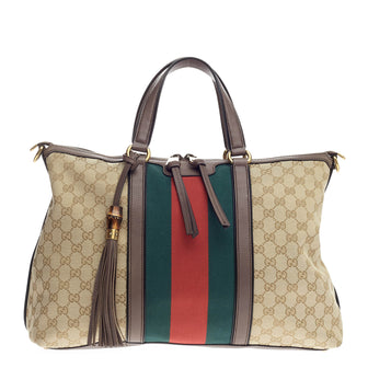 Gucci Rania Convertible Top Handle Web GG Canvas Medium