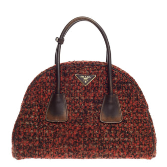 Prada Vichy Vintage Bowler Tweed Large