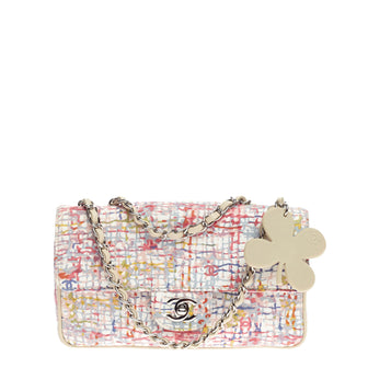 Chanel Watercolor Clover Flap Printed Canvas Small
