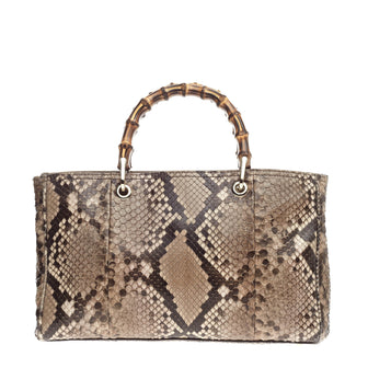 Gucci Bamboo Shopper Tote Python Medium