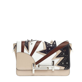 Tod's Double T Crossbody Embellished Patchwork Leather Mini