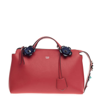 Fendi By The Way Satchel Leather with Floral Applique Small