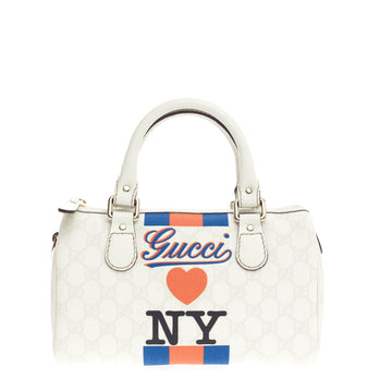 Gucci Gucci Loves NY Boston GG Coated Canvas Small