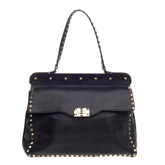 Valentino Rockstud Frame Handle Bag Leather Large